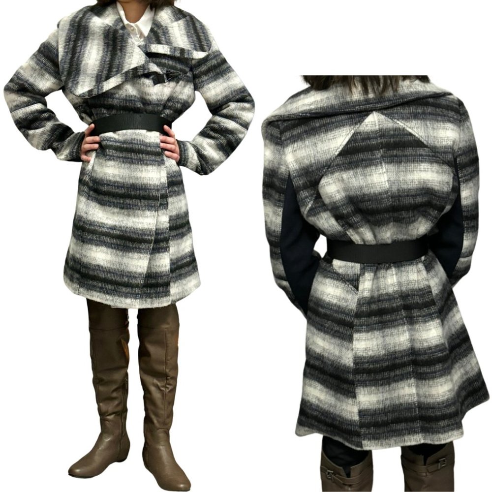 Sam Edelman Plaid Coat, Women Size M, NEW